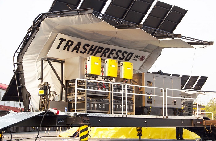 Trashpresso — первый в мире мобильный завод по переработке мусора