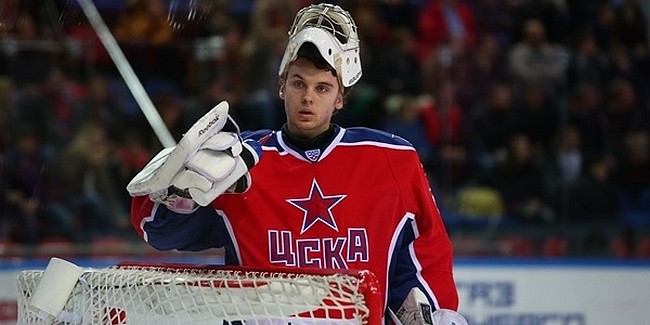 Голкипер сборной России по хоккею Илья Сорокин. Фото:  cskanews.com