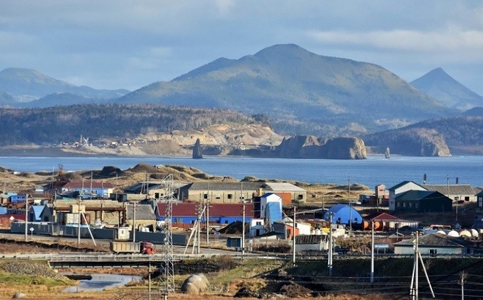 Поселок на острове Кунашир