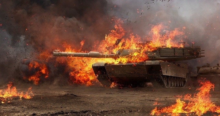 Подбитый американский танк M1A2 «Абрамс»