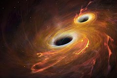 Астрономы озадачены вспышкой света от сталкивающихся черных дыр.
